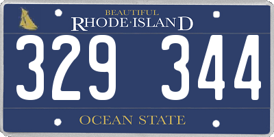 RI license plate 329344