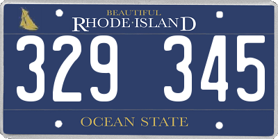 RI license plate 329345