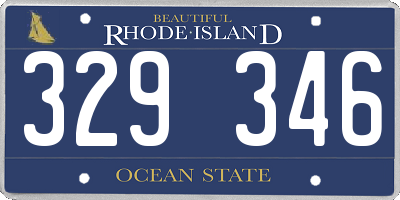 RI license plate 329346
