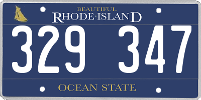 RI license plate 329347