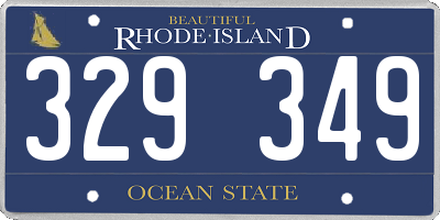RI license plate 329349