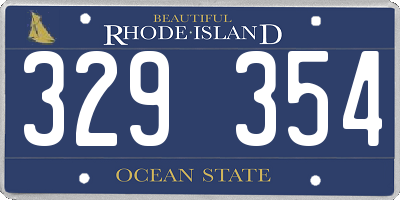 RI license plate 329354