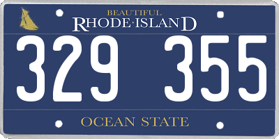 RI license plate 329355