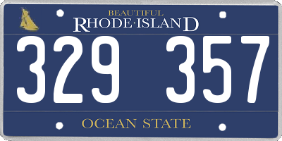 RI license plate 329357