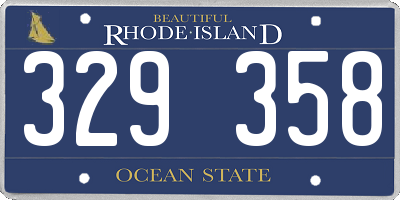 RI license plate 329358