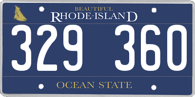 RI license plate 329360