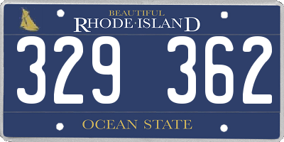 RI license plate 329362