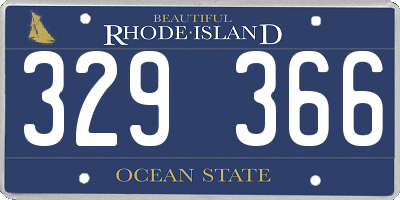 RI license plate 329366