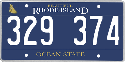 RI license plate 329374