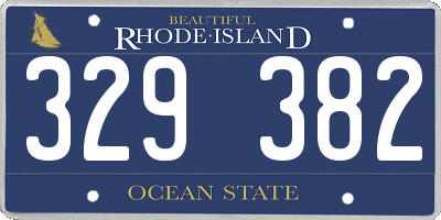 RI license plate 329382