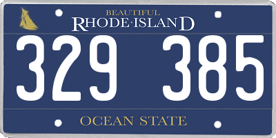 RI license plate 329385