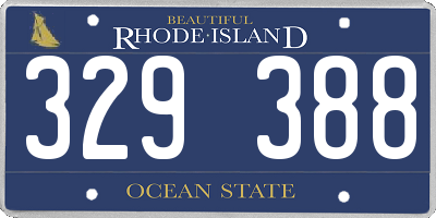 RI license plate 329388