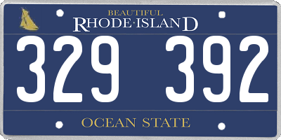 RI license plate 329392