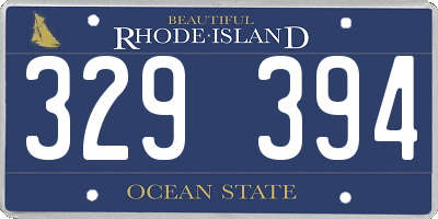 RI license plate 329394