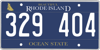 RI license plate 329404