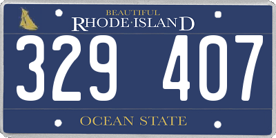 RI license plate 329407