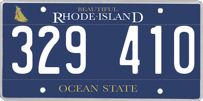 RI license plate 329410