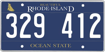 RI license plate 329412
