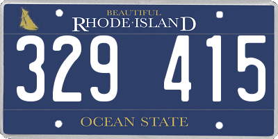 RI license plate 329415