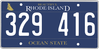 RI license plate 329416
