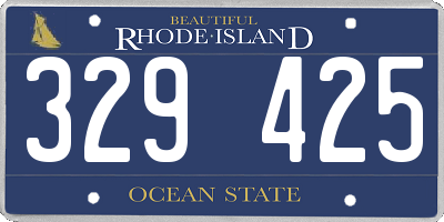RI license plate 329425