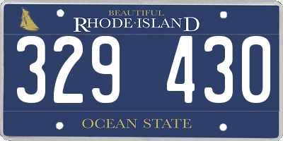 RI license plate 329430
