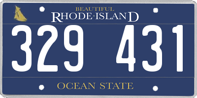 RI license plate 329431