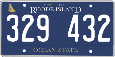 RI license plate 329432