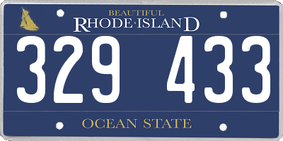 RI license plate 329433