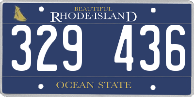 RI license plate 329436
