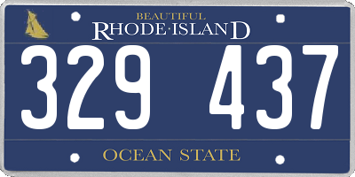 RI license plate 329437