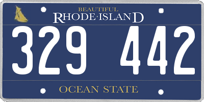 RI license plate 329442
