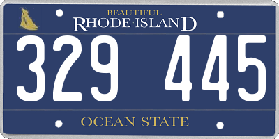 RI license plate 329445