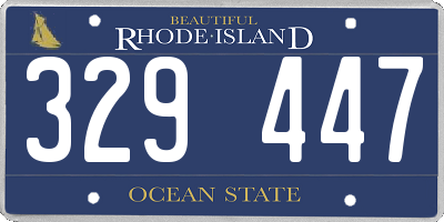 RI license plate 329447
