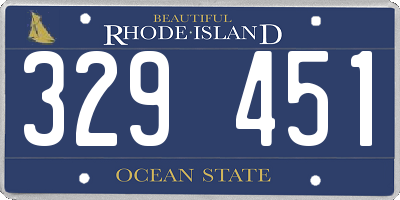 RI license plate 329451