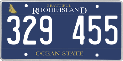RI license plate 329455
