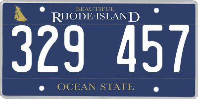 RI license plate 329457