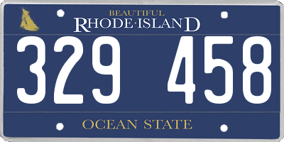 RI license plate 329458