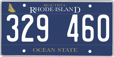 RI license plate 329460