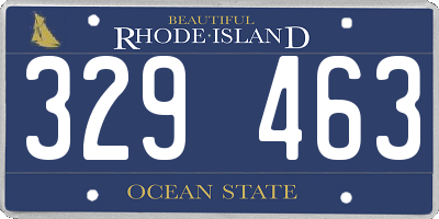 RI license plate 329463