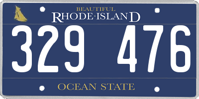 RI license plate 329476