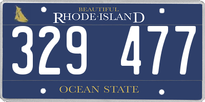 RI license plate 329477