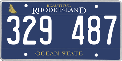 RI license plate 329487