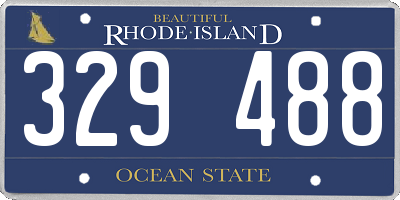 RI license plate 329488