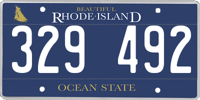 RI license plate 329492