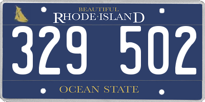 RI license plate 329502
