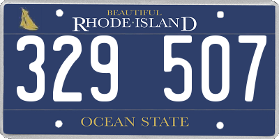 RI license plate 329507