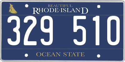 RI license plate 329510