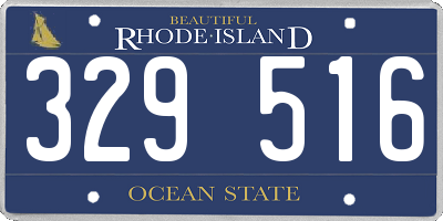 RI license plate 329516