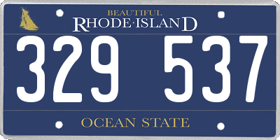 RI license plate 329537